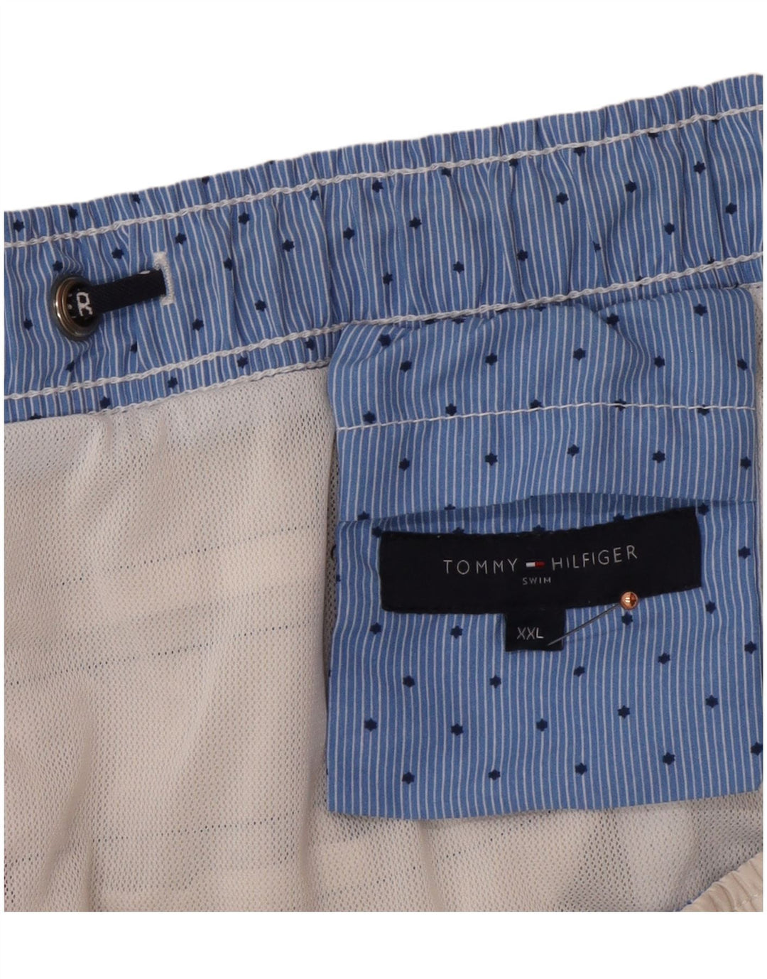 TOMMY HILFIGER Mens Swimming Shorts 2XL White Striped