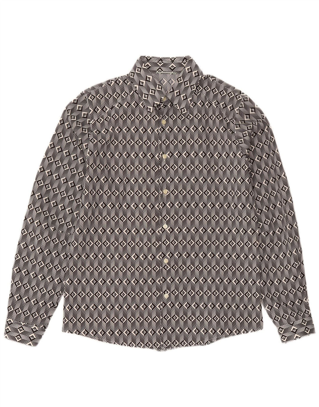 ALTATENSIONE Chemise Homme Moyen Noir Géométrique
