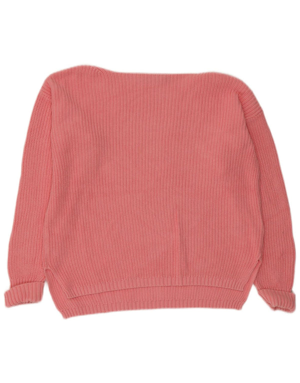 Marks & Spencer Pull surdimensionné à col bateau pour femme UK 10 Petit Rose