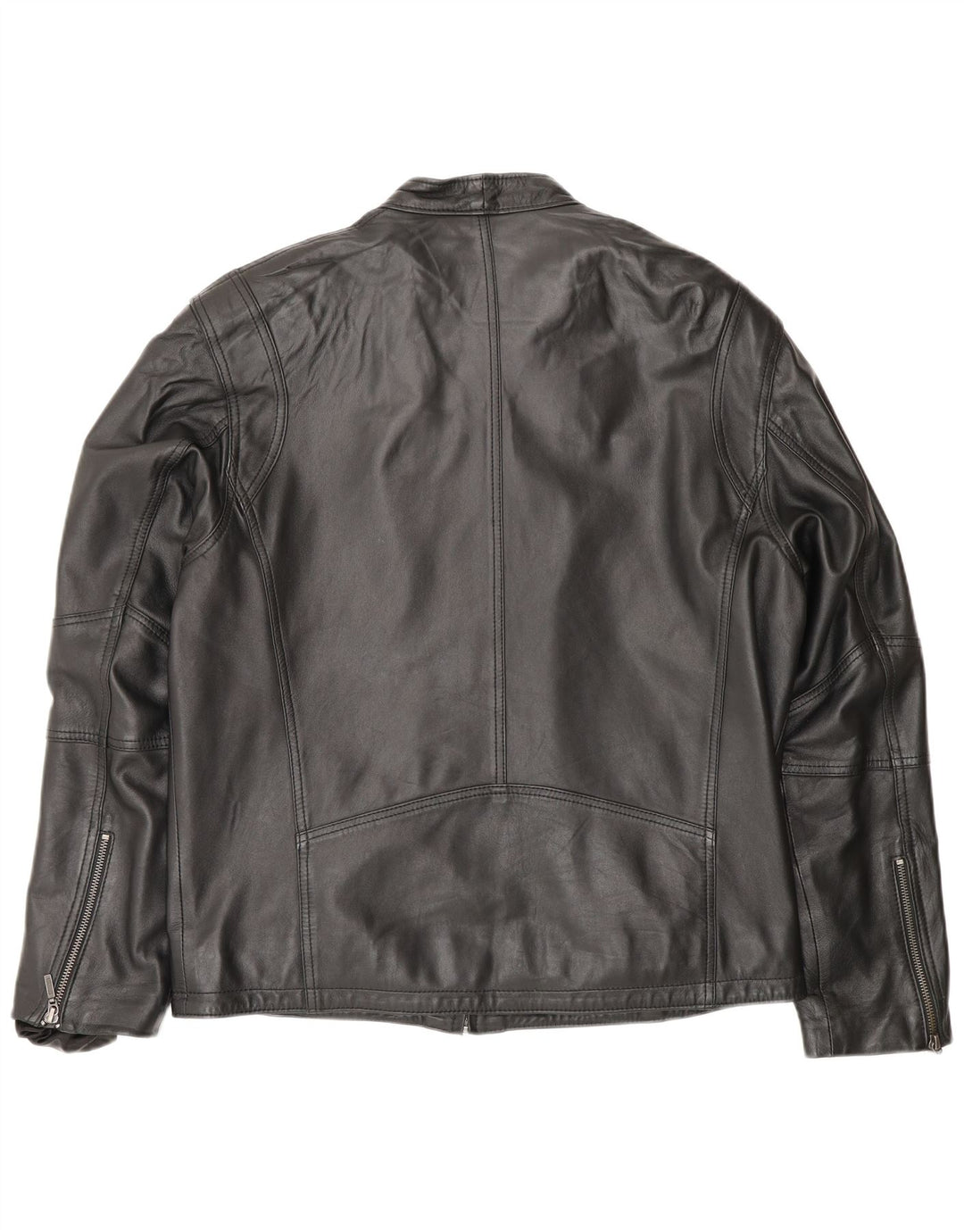 veste en cuir homme vintage UK 40 Grand cuir noir