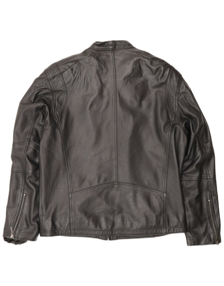 veste en cuir homme vintage UK 40 Grand cuir noir