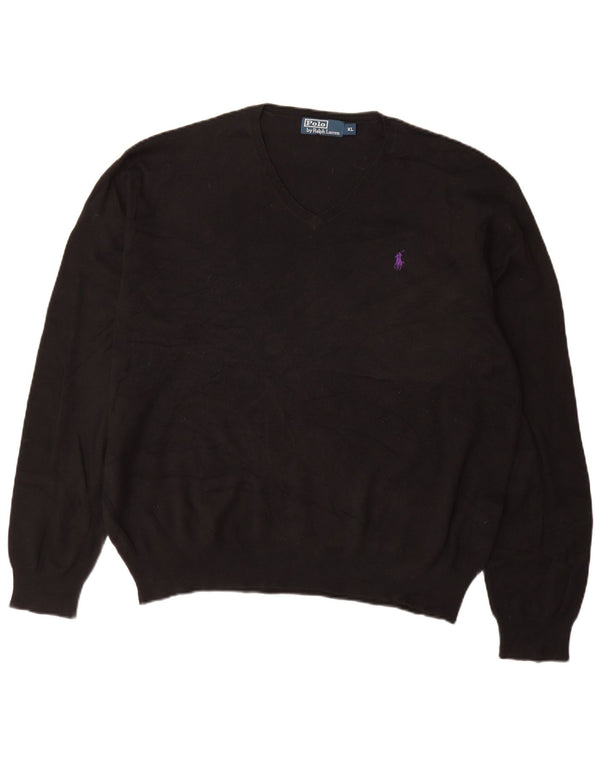 Polo Ralph Lauren Pull col V homme XL coton noir