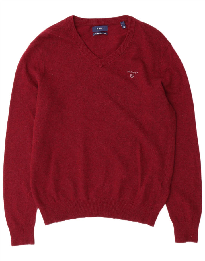 Gant Pull Col V Homme Bordeaux Moyen Laine d'Agneau