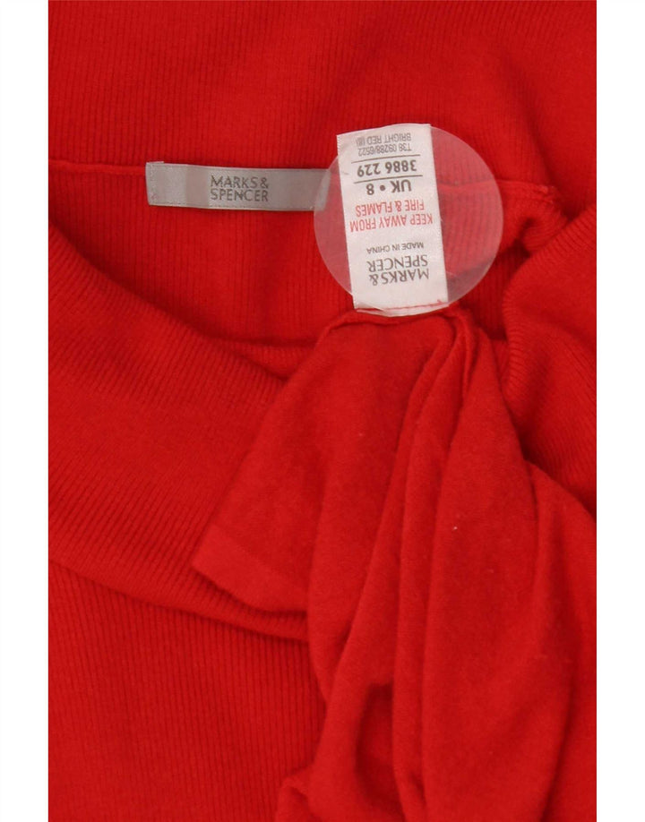 Marks & Spencer Tunique à manches longues et col roulé pour femme UK 8 Small Rouge