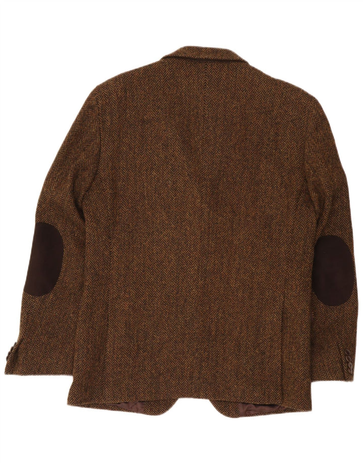 Harris Tweed Veste blazer à 2 boutons pour homme IT 50 à chevrons marron