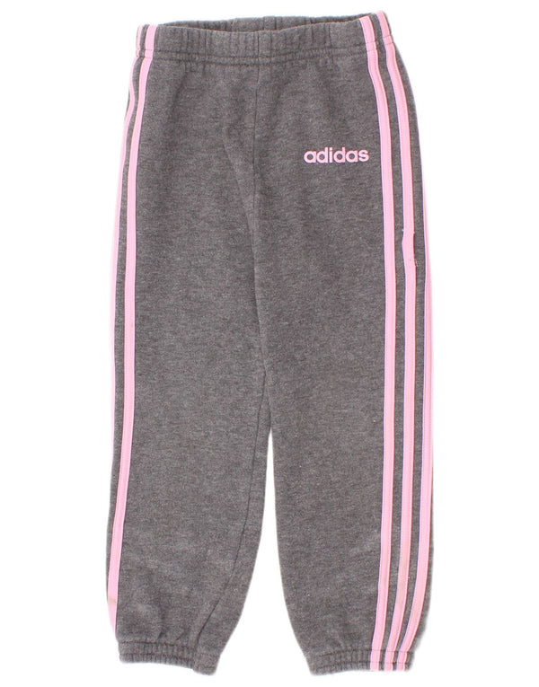 Adidas Pantalon de Survêtement Fille Joggers 2-3 Ans Gris Coton