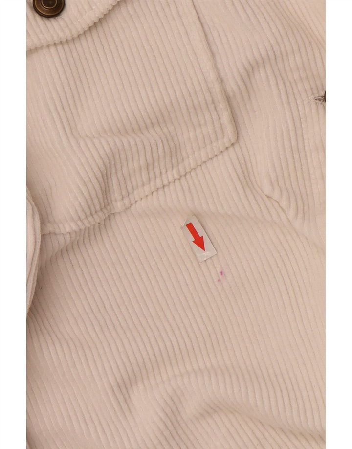 Zara Veste surdimensionnée en velours côtelé pour femme UK 10 Petit coton blanc