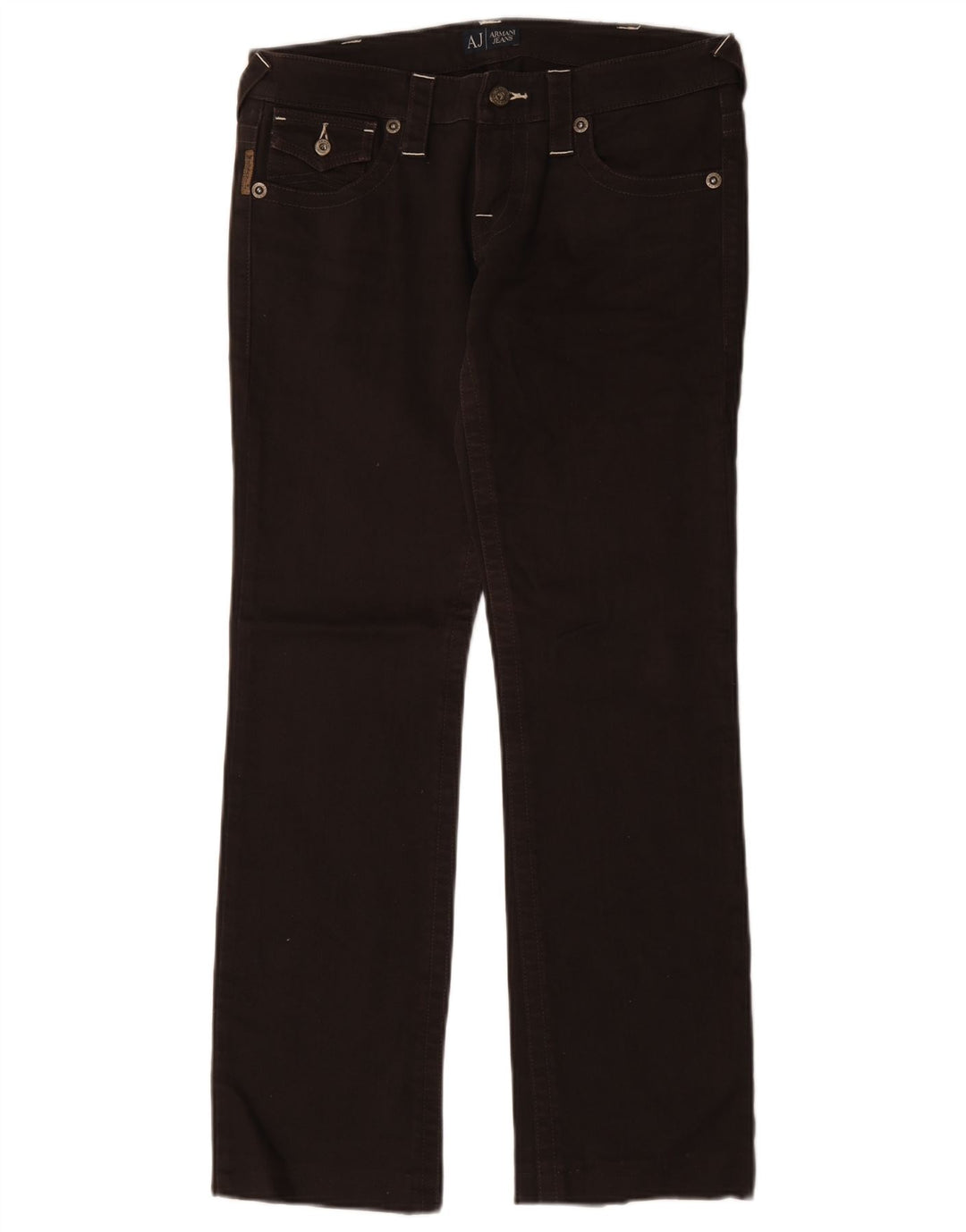Armani Femme Jean Droit W28 L30 Marron Coton