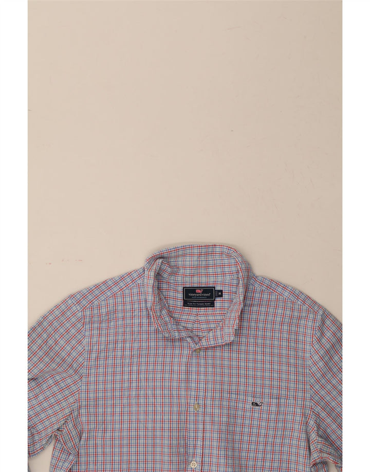 VINEYARD VINES Mens Slim Fit Shirt Medium Blue Check Cotton Vintage Vineyard Vines and Second-Hand Vineyard Vines from Messina Hembry 