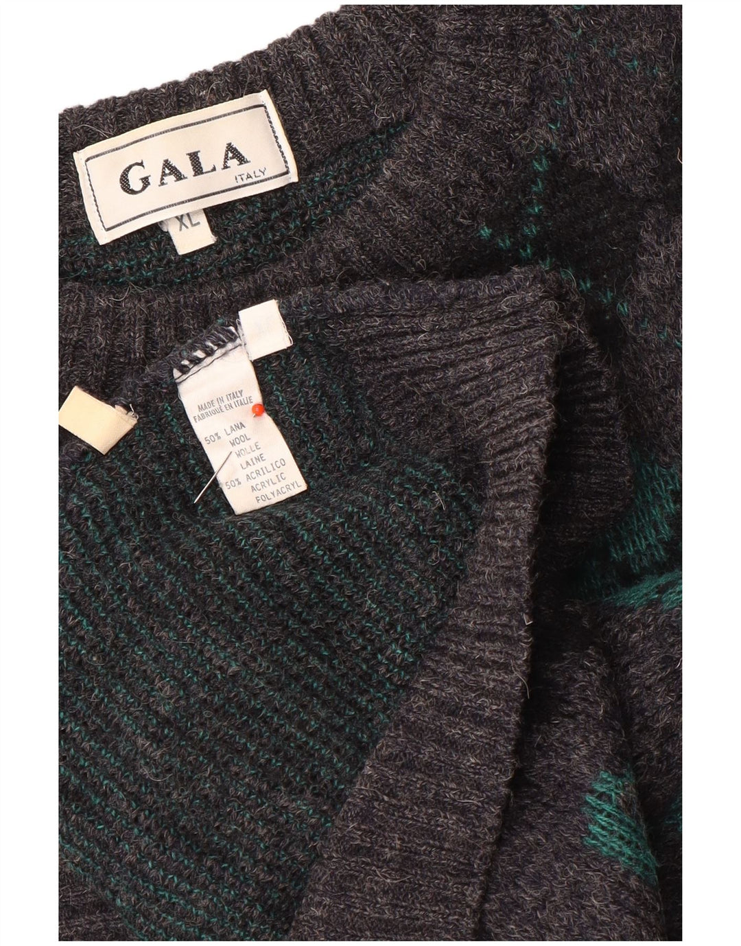 Gala Pull Col Bateau Homme XL Gris Argyle/Diamant Laine