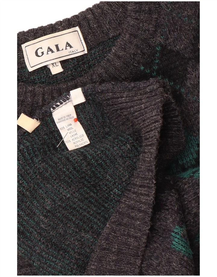 Gala Pull Col Bateau Homme XL Gris Argyle/Diamant Laine
