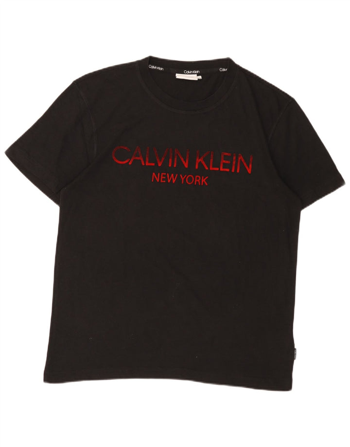 CALVIN KLEIN T-Shirt Graphique Homme Noir Moyen Coton