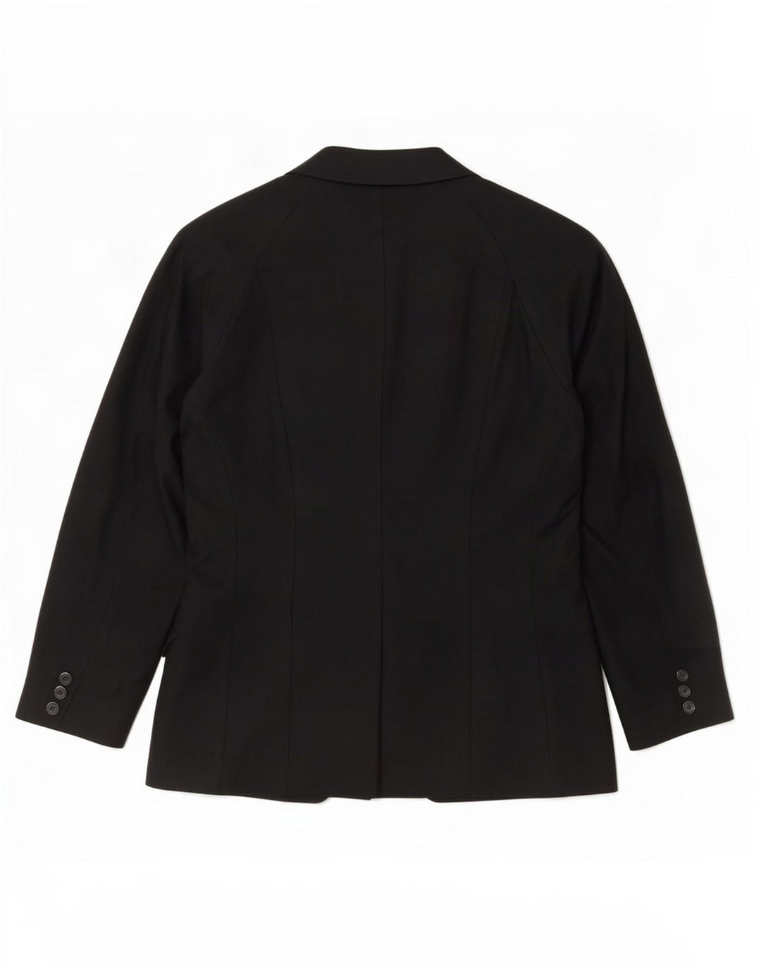 Benetton Veste Blazer Croisée Femme IT 46 Large Laine Noire