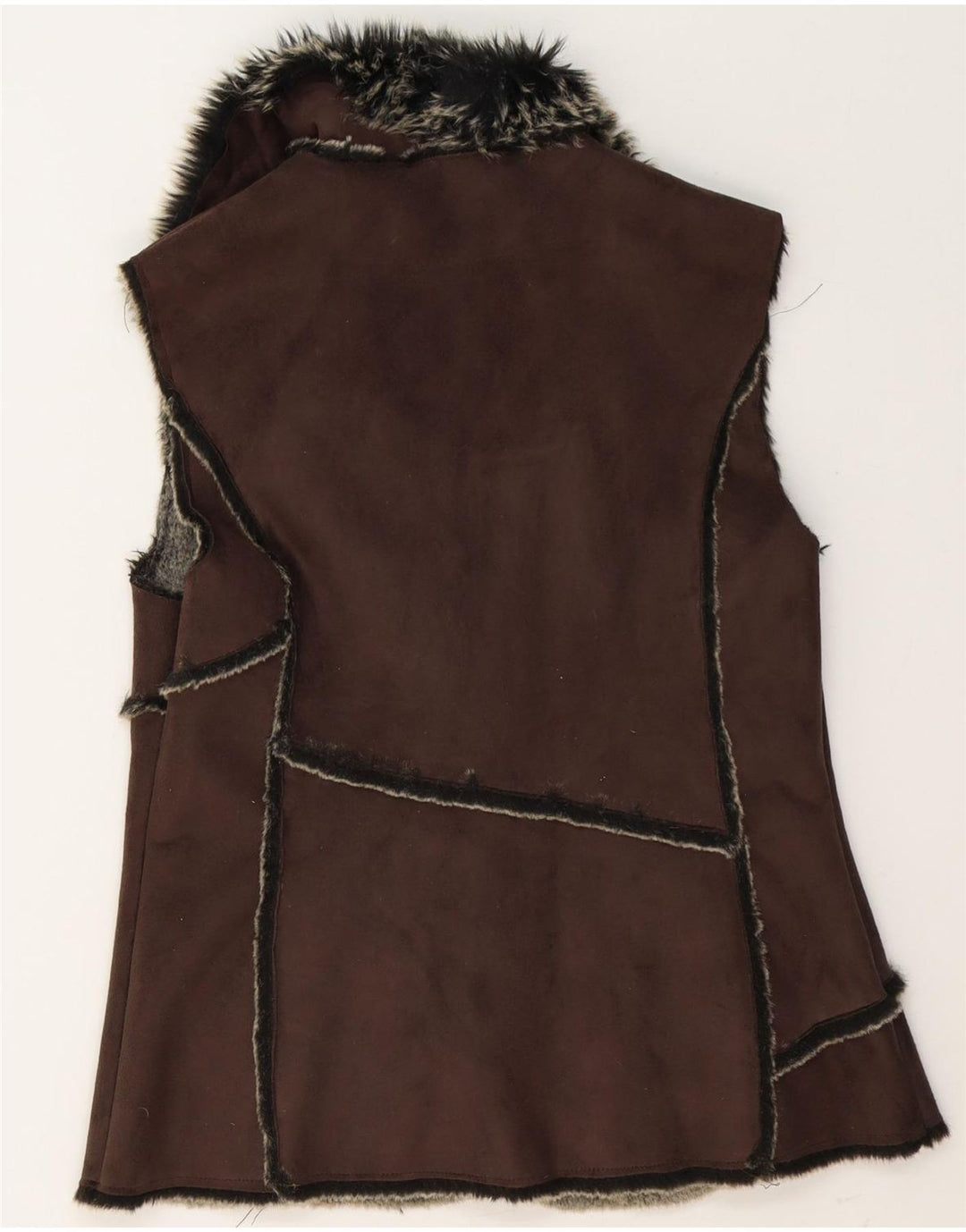 Debenhams Gilet Sherpa Femme UK 12 Marron Moyen Polyester