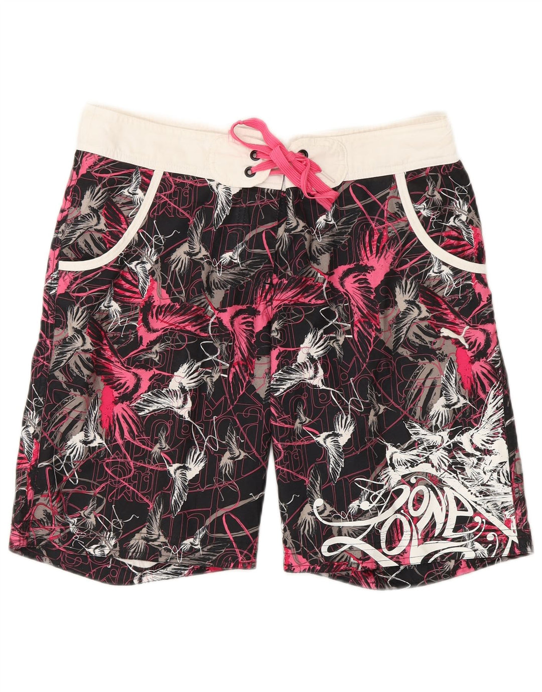 PUMA Short de bain à motif abstrait pour femme UK 8 Small Multicolore