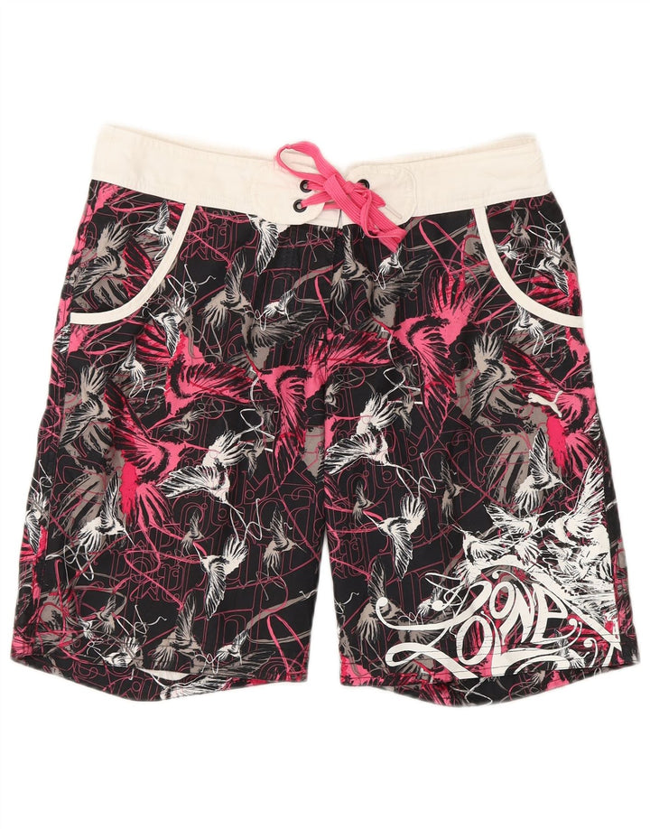 PUMA Short de bain à motif abstrait pour femme UK 8 Small Multicolore