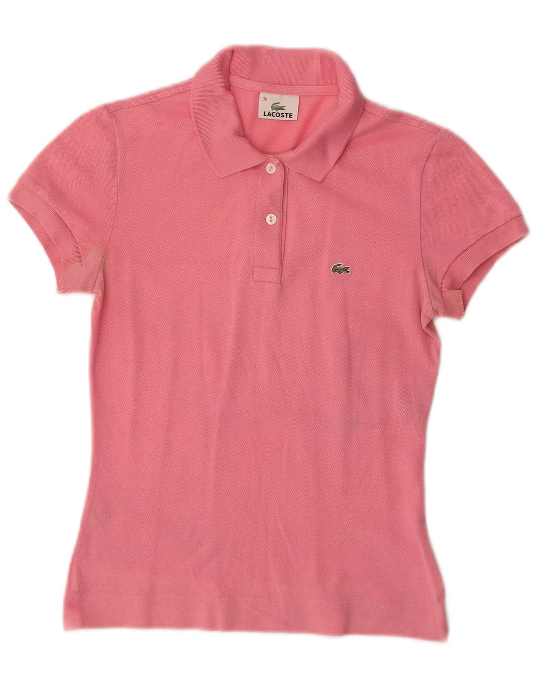 LACOSTE Polo Femme Taille 36 Petit Rose Coton