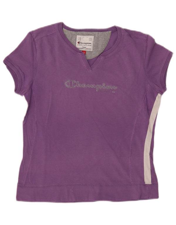 CHAMPION T-shirt graphique Heritage Classics pour femme UK 12 Violet moyen