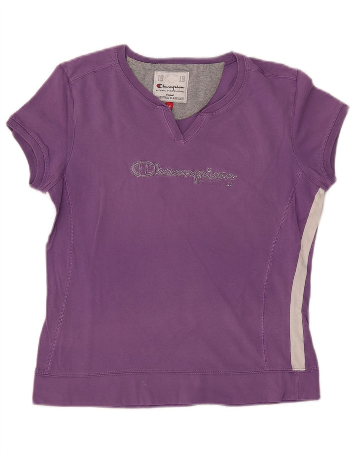 CHAMPION T-shirt graphique Heritage Classics pour femme UK 12 Violet moyen