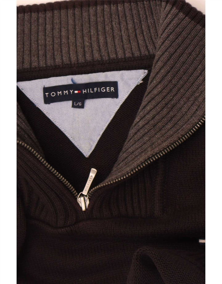 Tommy Hilfiger Pull à col zippé pour homme Grand Noir