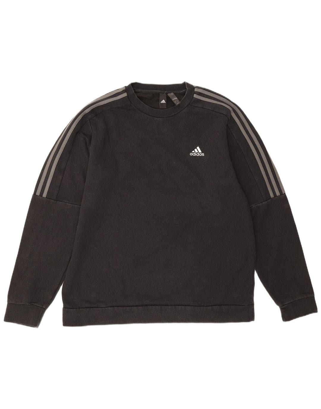 Adidas Sweat-shirt pour homme en coton noir Taille L