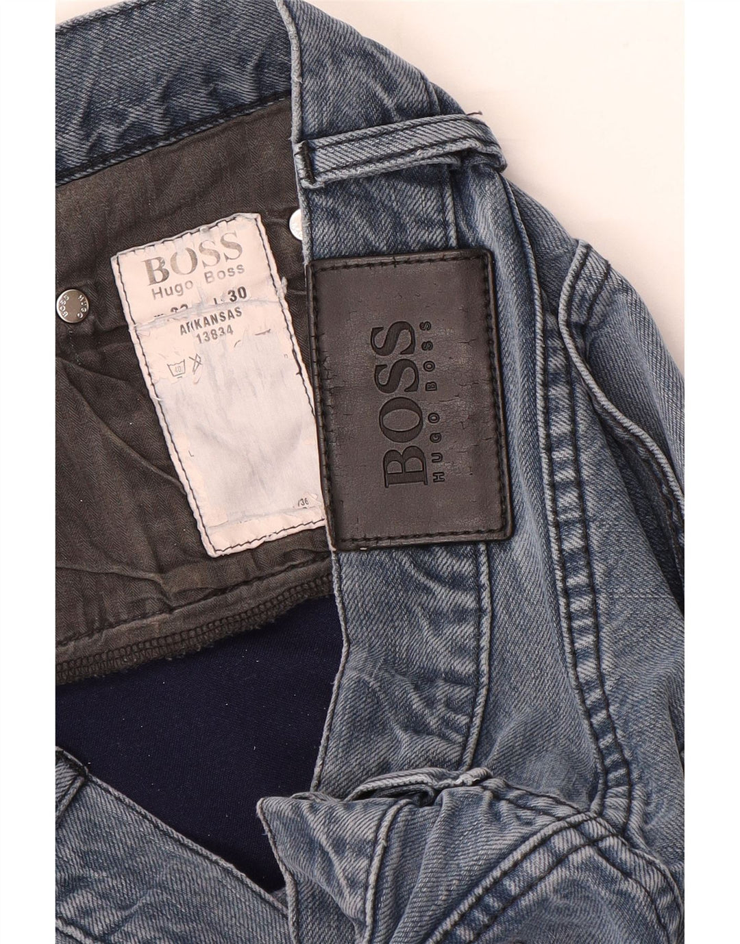 HUGO BOSS Jean Droit Arkansas W32 L30 Homme Bleu