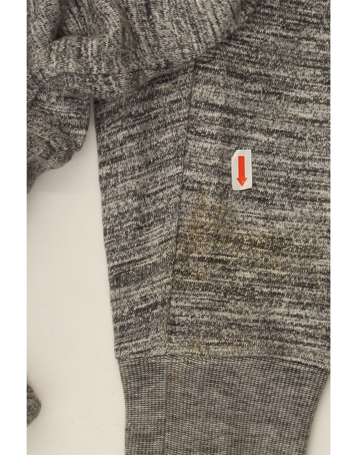 Zara Pull à capuche zippé pour homme en coton moucheté gris grand