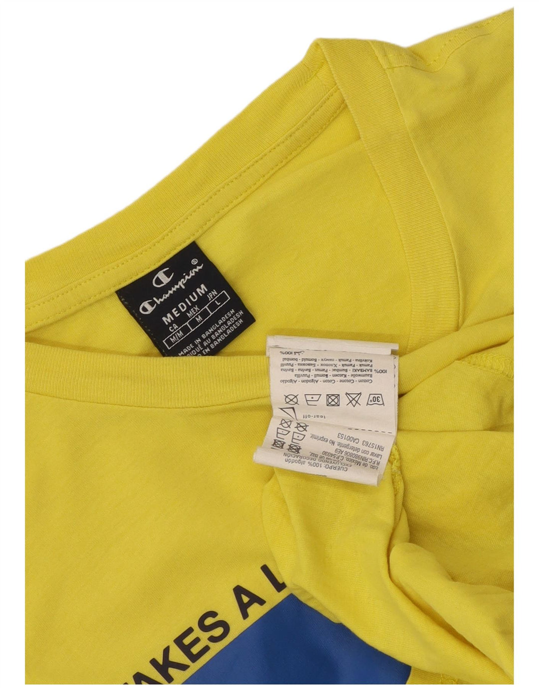 Champion T-Shirt Graphique Homme Jaune Moyen Coton