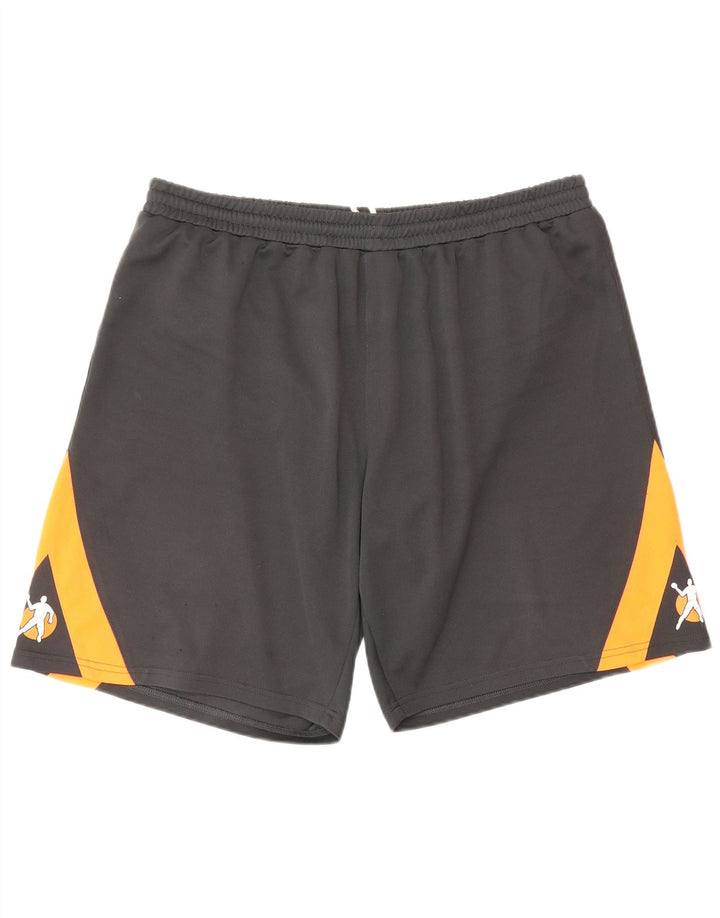 VINTAGE Short de sport graphique pour homme 2XL Gris Colorblock
