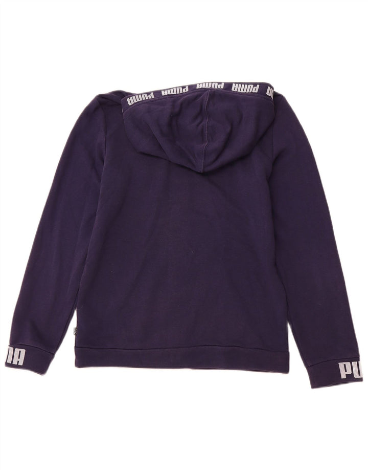 PUMA Sweat à capuche graphique zippé pour garçon 13-14 ans Bleu marine Coton