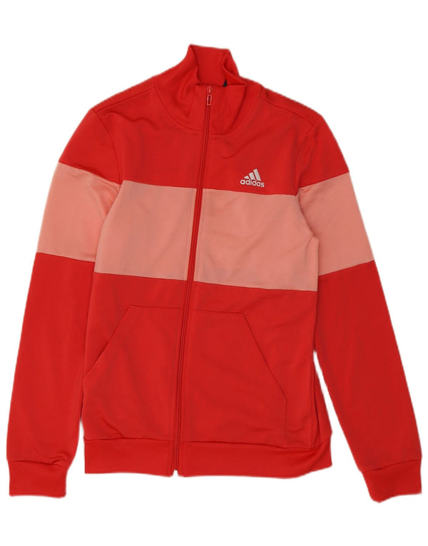 Adidas Veste de Survêtement Fille 14-15 Ans Rouge Colourblock