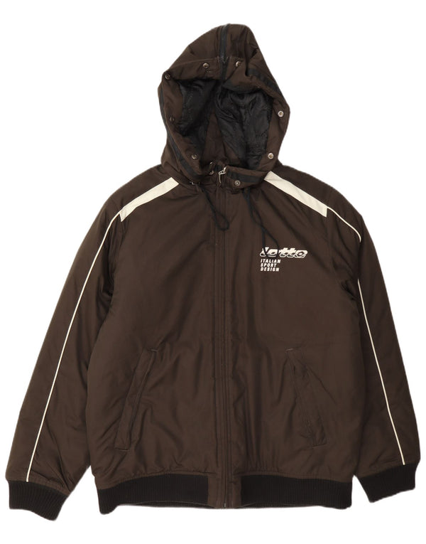 Lotto Veste matelassée à capuche graphique pour garçon 15-16 ans XL Marron Colourblock