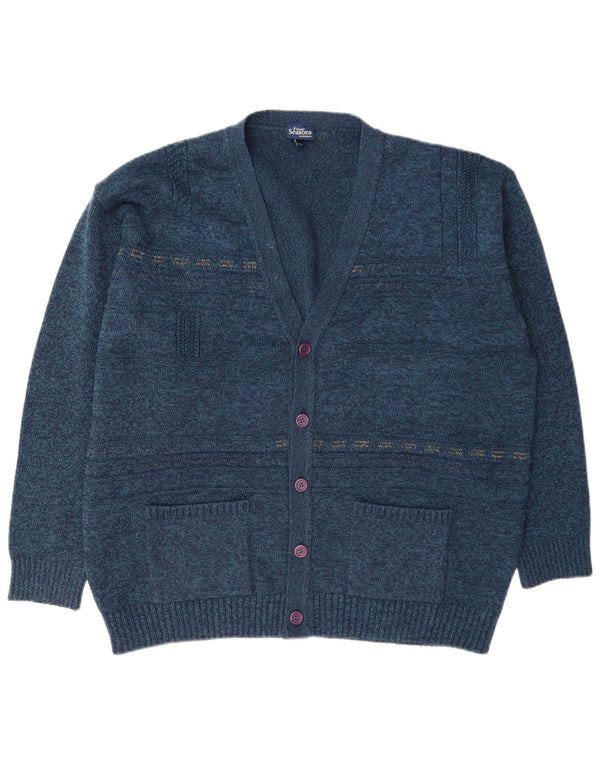 Four Seasons Pull Cardigan Homme XL Bleu Marine Moucheté Acrylique