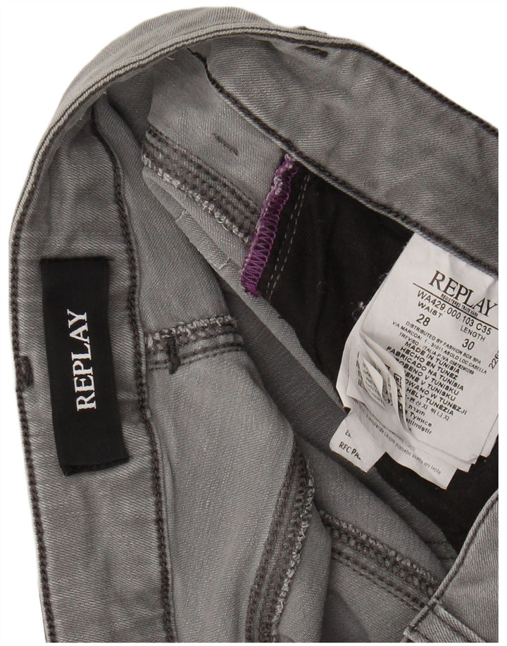 REPLAY Jean Slim Femme W28 L30 Gris Coton