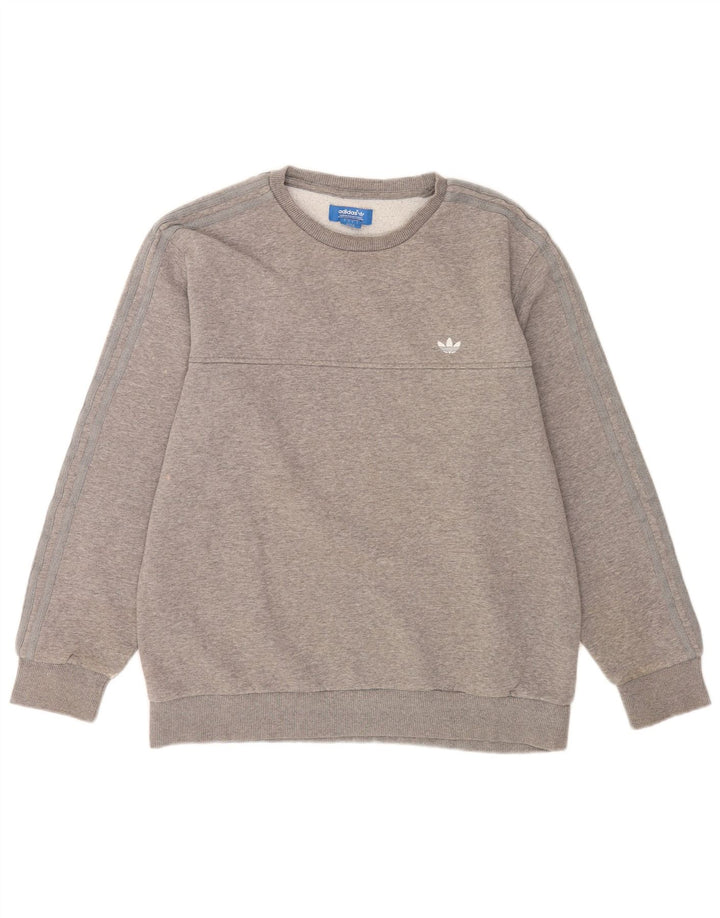 Adidas Sweat-shirt pour homme en coton moucheté Gris Large