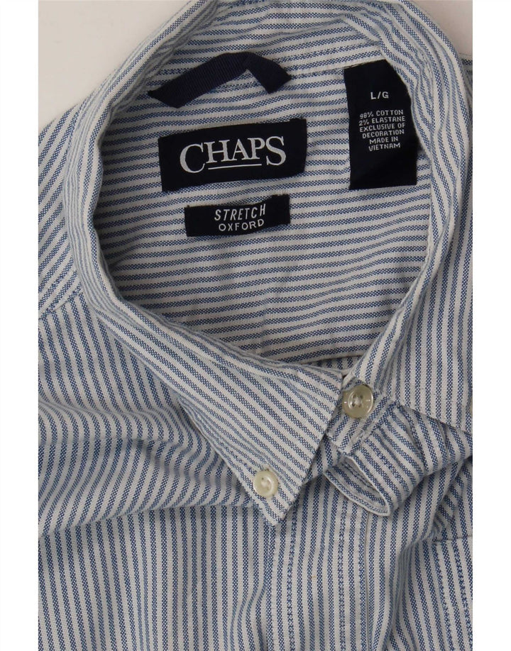 Chaps Chemise Homme Large Bleu Rayure Coton