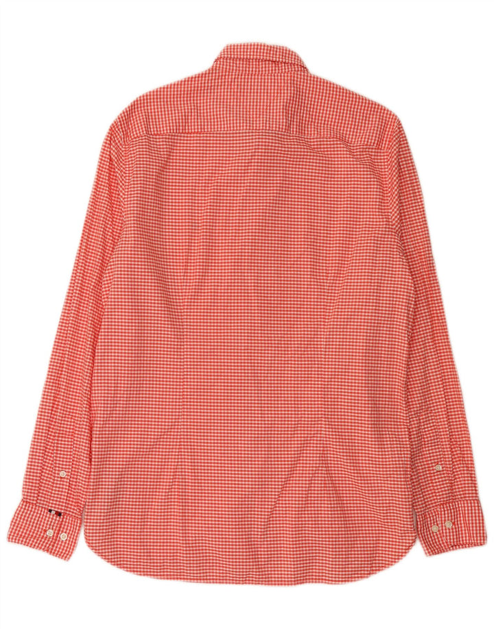 Tommy Hilfiger Chemise Slim Fit pour Homme en Coton Vichy Rouge Large
