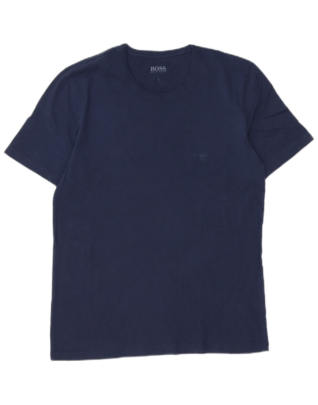 HUGO BOSS Homme T-Shirt Top Large Bleu Marine Coton
