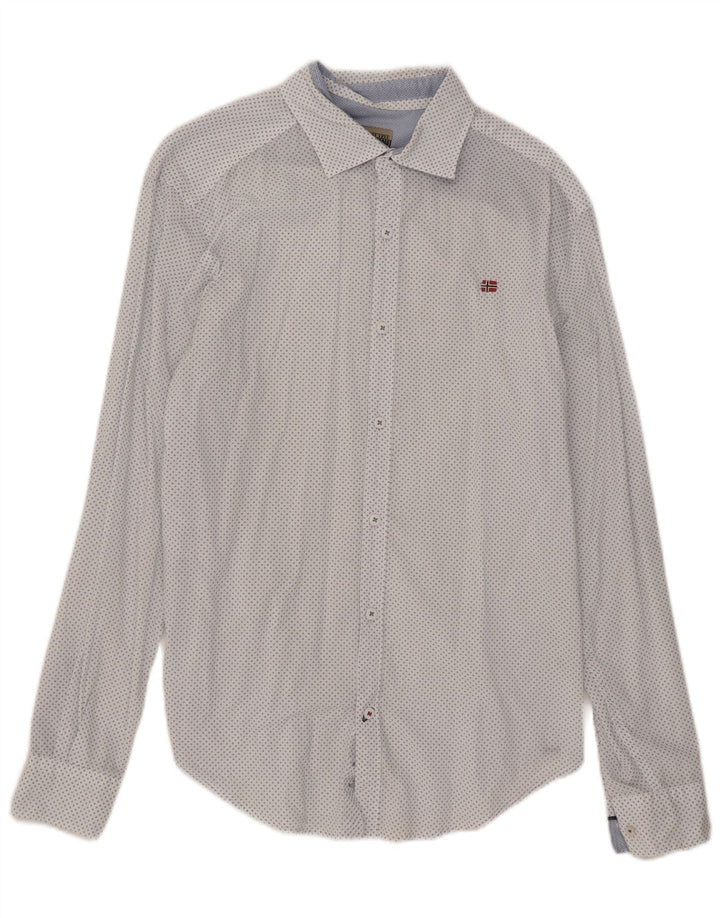 Napapijri Chemise Slim Fit Medium White Spotted Homme