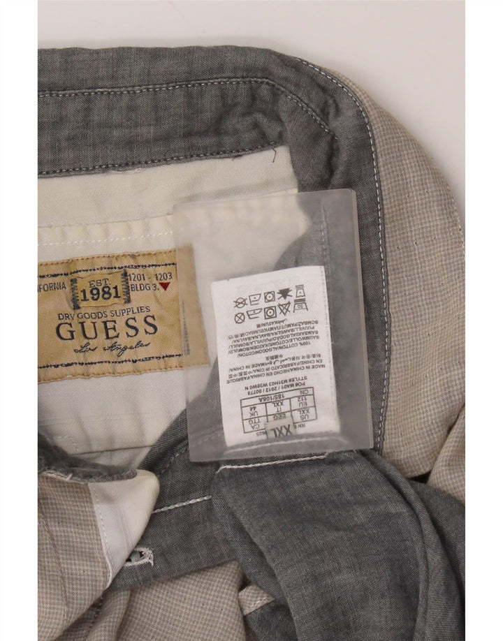 Guess Chemise Homme 2XL Gris Vichy Coton
