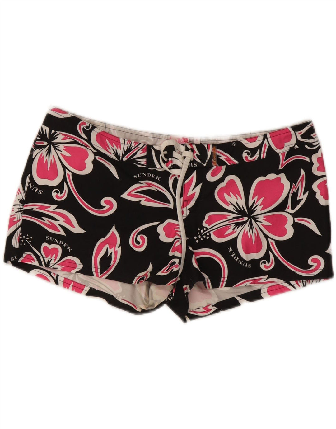 SUNDEK Short de bain pour femme US 6 Medium Noir Floral Polyester