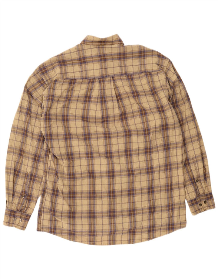 Camel Chemise Flanelle Homme Carreaux Beige Moyen