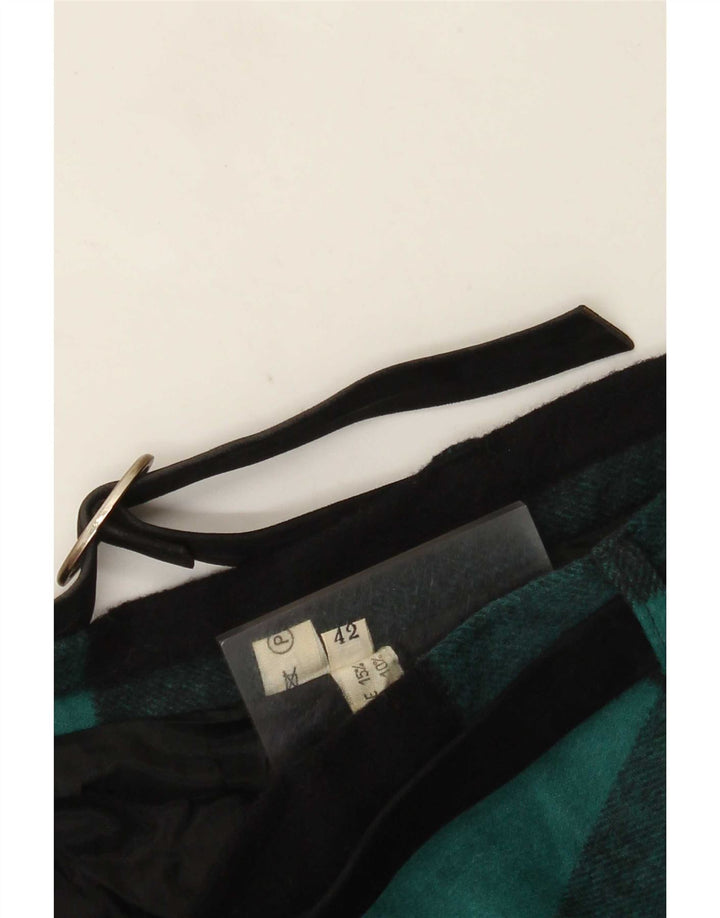 jupe évasée femme vintage IT 42 Medium W26 Black Check Wool