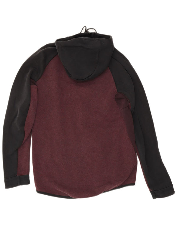 Nike Pull à capuche zippé pour homme en coton color block Bordeaux Taille S