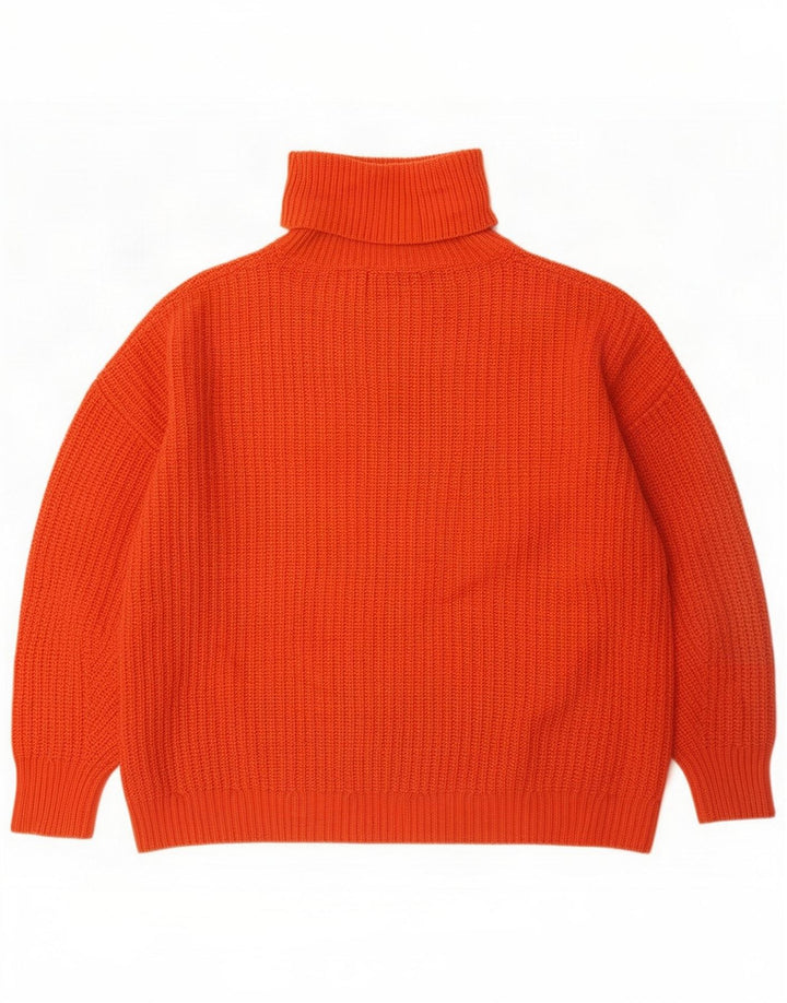 Massimo Dutti Pull surdimensionné à col roulé pour femme UK 14 Orange moyen