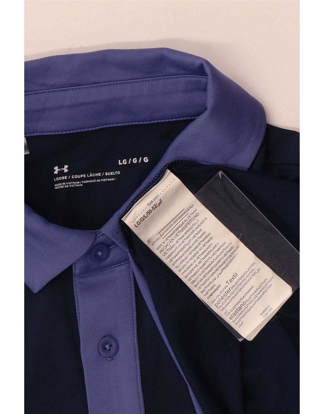 Under Armour Polo Homme Large Violet Colourblock Polyester