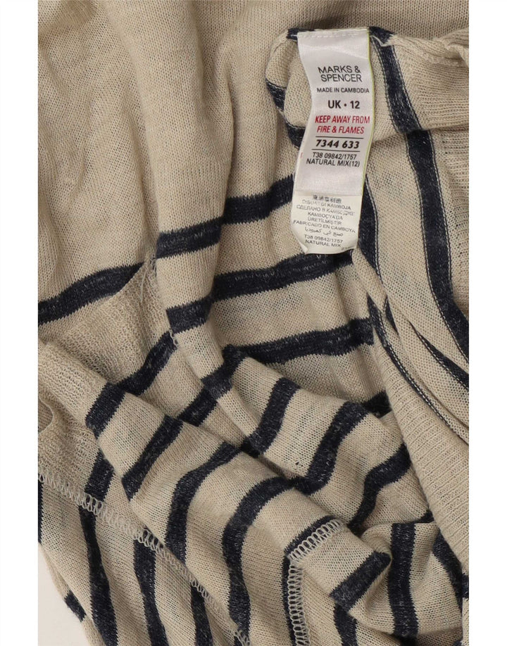Marks & Spencer Pull asymétrique à col bateau pour femme UK 12 Medium Bei