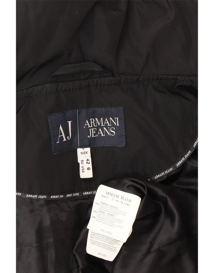 Armani Jeans Veste rembourrée courte pour femme EU 42 Large Noir Polyester