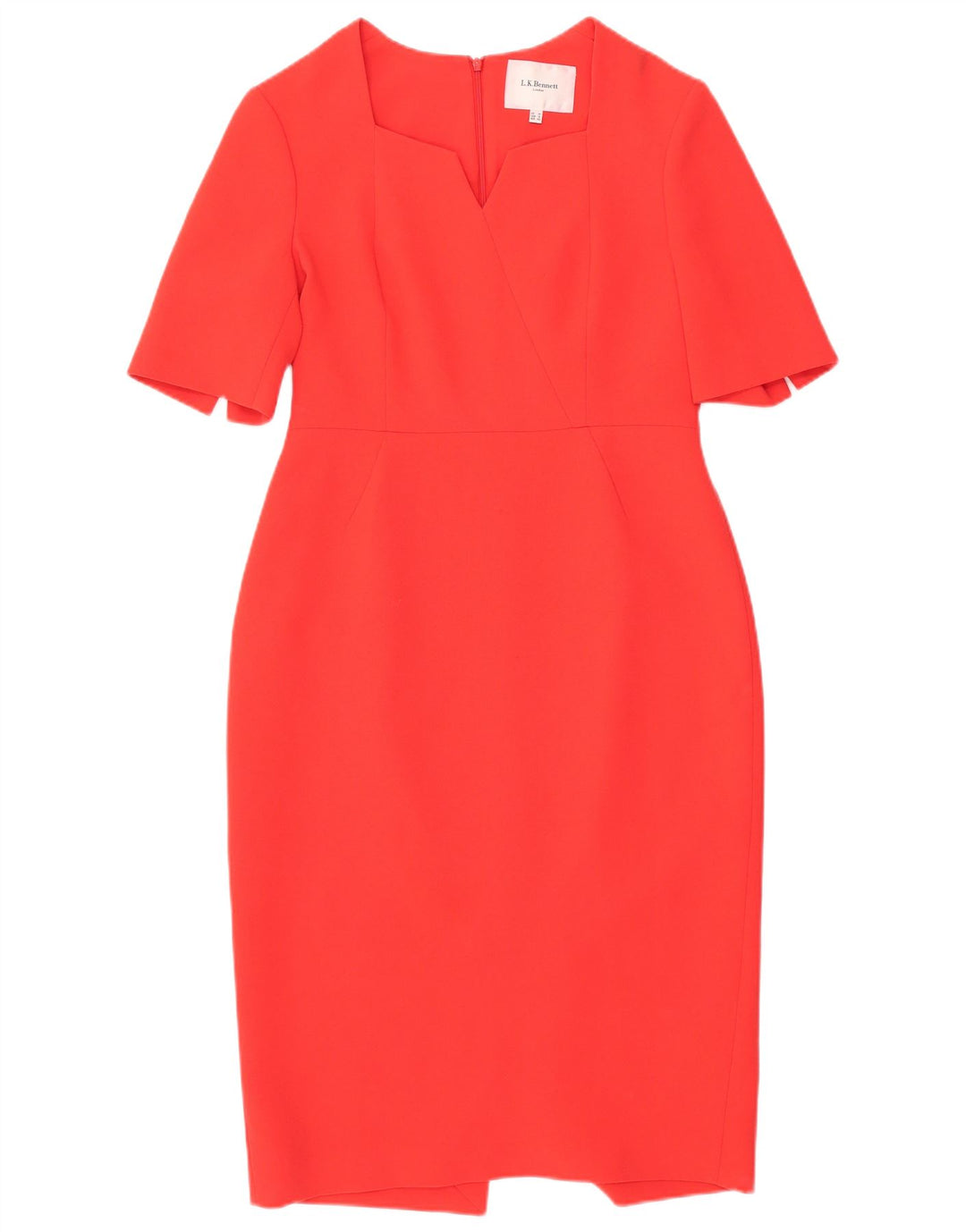 L.K. Bennett Robe fourreau pour femme UK 44 Rouge moyen Polyester