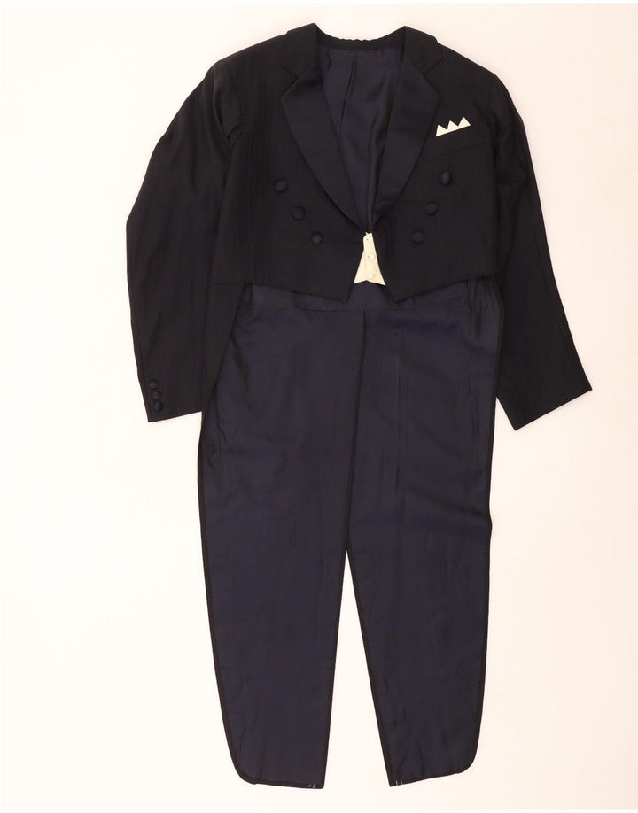 vintage Homme 3 Bouton Blazer Veste UK 38 Medium Navy Blue Colourblock
